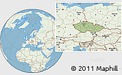 Savanna Style Location Map of Czech Republic, lighten, land only