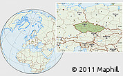 Savanna Style Location Map of Czech Republic, lighten