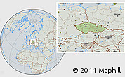 Savanna Style Location Map of Czech Republic, lighten, semi-desaturated