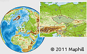 Savanna Style Location Map of Czech Republic, physical outside