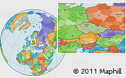 Savanna Style Location Map of Czech Republic, political outside