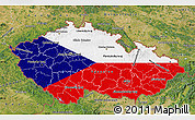 Flag Map of Czech Republic, satellite outside