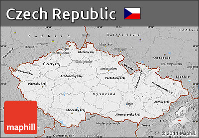 Gray Map of Czech Republic