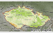 Physical Map of Czech Republic, darken, semi-desaturated