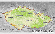 Physical Map of Czech Republic, desaturated