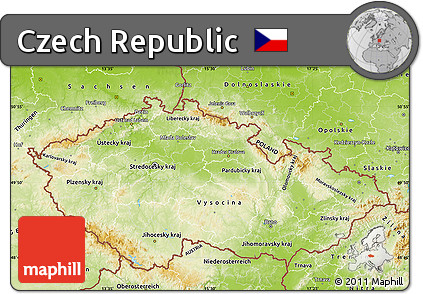 Physical Map of Czech Republic