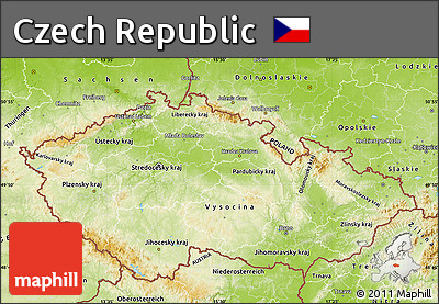 Physical Map of Czech Republic