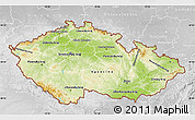 Physical Map of Czech Republic, lighten, desaturated