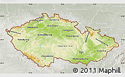 Physical Map of Czech Republic, lighten, semi-desaturated