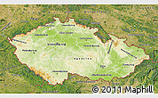 Physical Map of Czech Republic, satellite outside