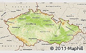 Physical Map of Czech Republic, shaded relief outside