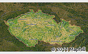Satellite Map of Czech Republic, darken