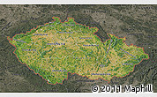 Satellite Map of Czech Republic, darken, semi-desaturated
