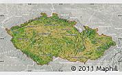 Satellite Map of Czech Republic, lighten, semi-desaturated