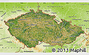 Satellite Map of Czech Republic, physical outside