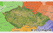 Satellite Map of Czech Republic, political shades outside