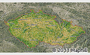 Satellite Map of Czech Republic, semi-desaturated