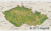 Satellite Map of Czech Republic, shaded relief outside