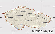 Shaded Relief Map of Czech Republic, cropped outside