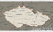 Shaded Relief Map of Czech Republic, darken