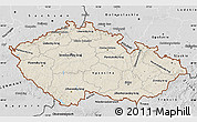 Shaded Relief Map of Czech Republic, desaturated