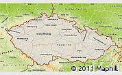Shaded Relief Map of Czech Republic, physical outside
