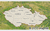 Shaded Relief Map of Czech Republic, satellite outside
