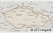 Shaded Relief Map of Czech Republic, semi-desaturated