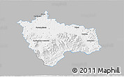 Gray 3D Map of Frýdek-Místek, single color outside