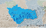 Political 3D Map of Frýdek-Místek, lighten, semi-desaturated