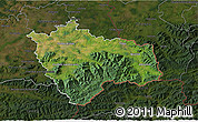 Satellite 3D Map of Frýdek-Místek, darken