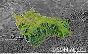 Satellite 3D Map of Frýdek-Místek, desaturated
