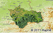 Satellite 3D Map of Frýdek-Místek, physical outside