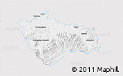 Silver Style 3D Map of Frýdek-Místek, single color outside