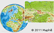 Physical Location Map of Frýdek-Místek, highlighted parent region