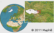 Satellite Location Map of Frýdek-Místek, highlighted country, highlighted parent region