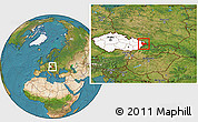 Satellite Location Map of Frýdek-Místek, highlighted country