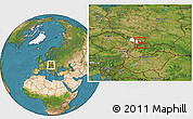 Satellite Location Map of Frýdek-Místek, highlighted parent region