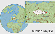 Savanna Style Location Map of Frýdek-Místek, highlighted country, highlighted parent region, within the entire country
