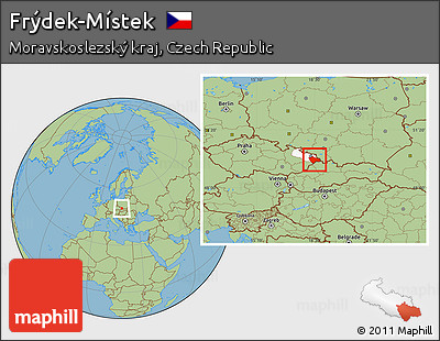 Savanna Style Location Map of Frýdek-Místek, highlighted parent region