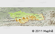 Physical Panoramic Map of Frýdek-Místek, semi-desaturated