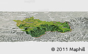 Satellite Panoramic Map of Frýdek-Místek, lighten, semi-desaturated