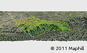 Satellite Panoramic Map of Frýdek-Místek, semi-desaturated