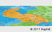 Political Shades Panoramic Map of Moravskoslezský kraj