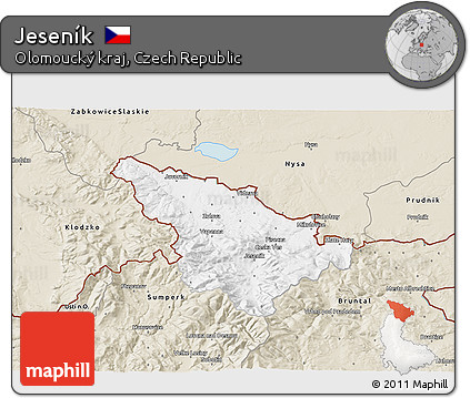 Classic Style 3D Map of Jeseník