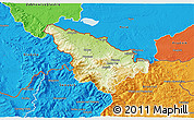 Physical 3D Map of Jeseník, political outside