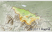 Physical 3D Map of Jeseník, semi-desaturated