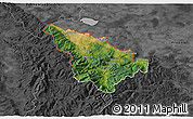 Satellite 3D Map of Jeseník, darken, desaturated