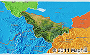 Satellite 3D Map of Jeseník, political outside
