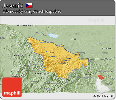 Savanna Style 3D Map of Jeseník
